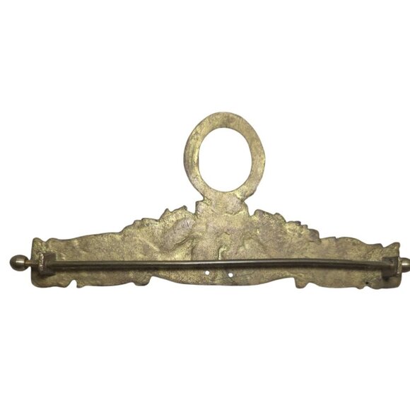 Vintage Solid Brass Bellpull Tapestry Hanger Ornate Elephants Embroidery Hanger - Picture 9 of 16